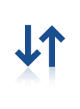 two way arrow icon in blue