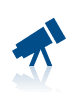 telescope icon in blue